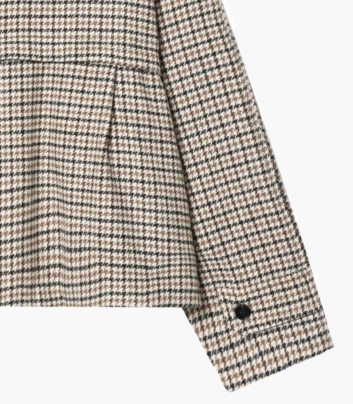 SOERA Amelia High-Collar Houndstooth Cropped Jacket - Top - SOERA-085187-ASP-L-68611 Beige L