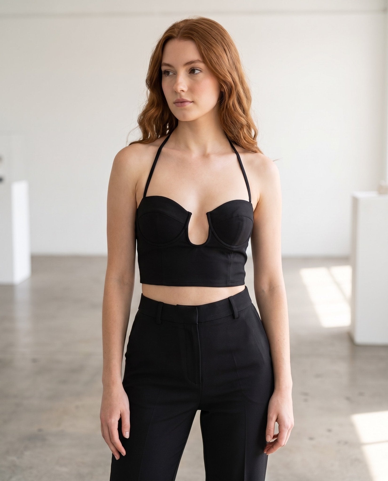 SOERA Bianca Halter Neck Steel Ring Tank Top - Tops - SOERA-169091-BLA-XS-62883 Black XS
