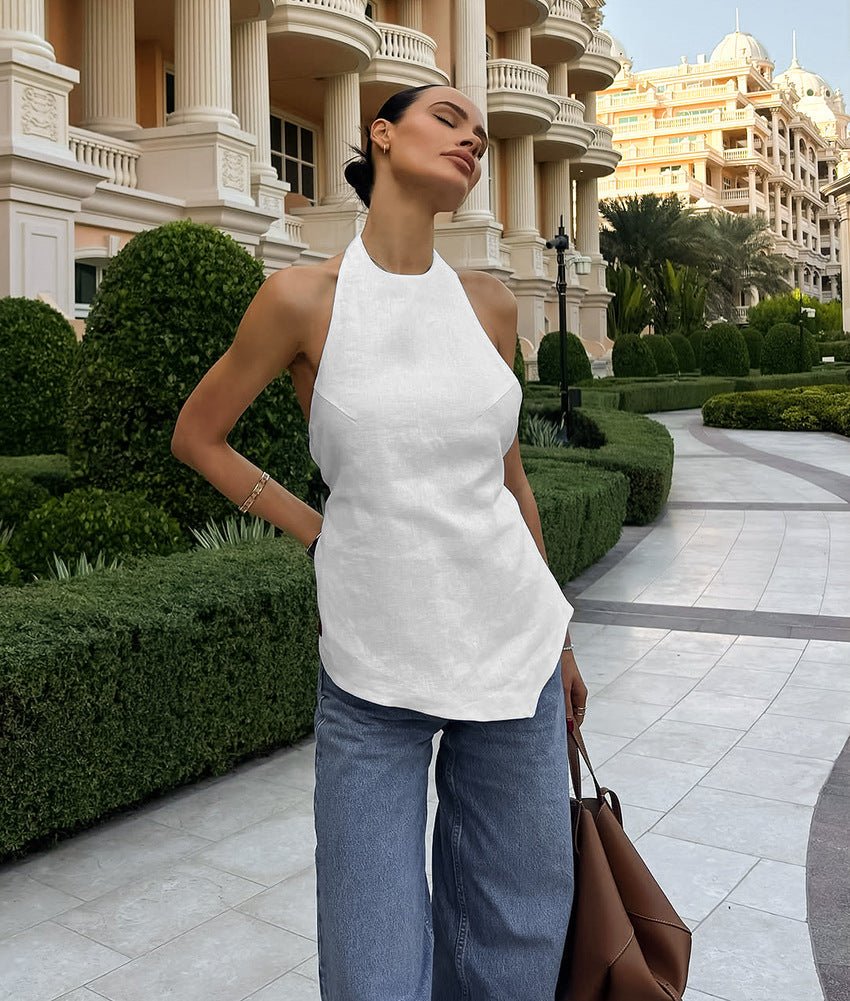 SOERA Daphne Halter Neck Backless Top - Tops - ae1770344797579368028 L