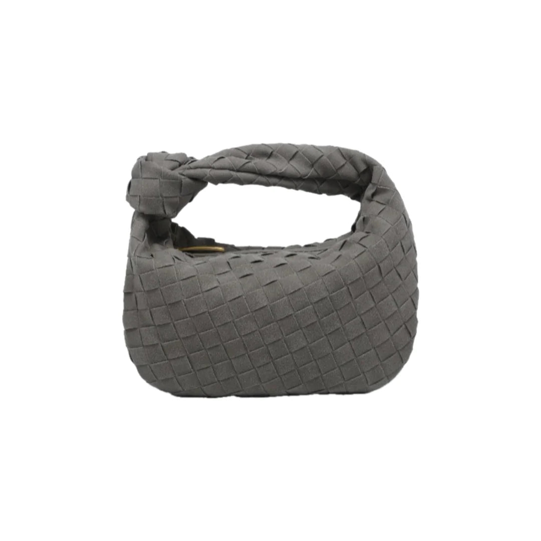 Geflochtene Mini-Handtasche aus Kunstvelours